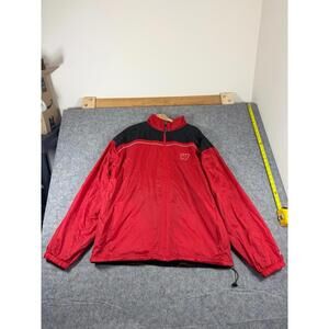 Vintage Pro Player Mens 2XL Wisconsin Badgers Full Zip Red Windbreaker Jacket